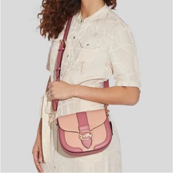 Coach Georgie Saddle Crossbody Bag In Colorblock Leather - Picture 4 of 16